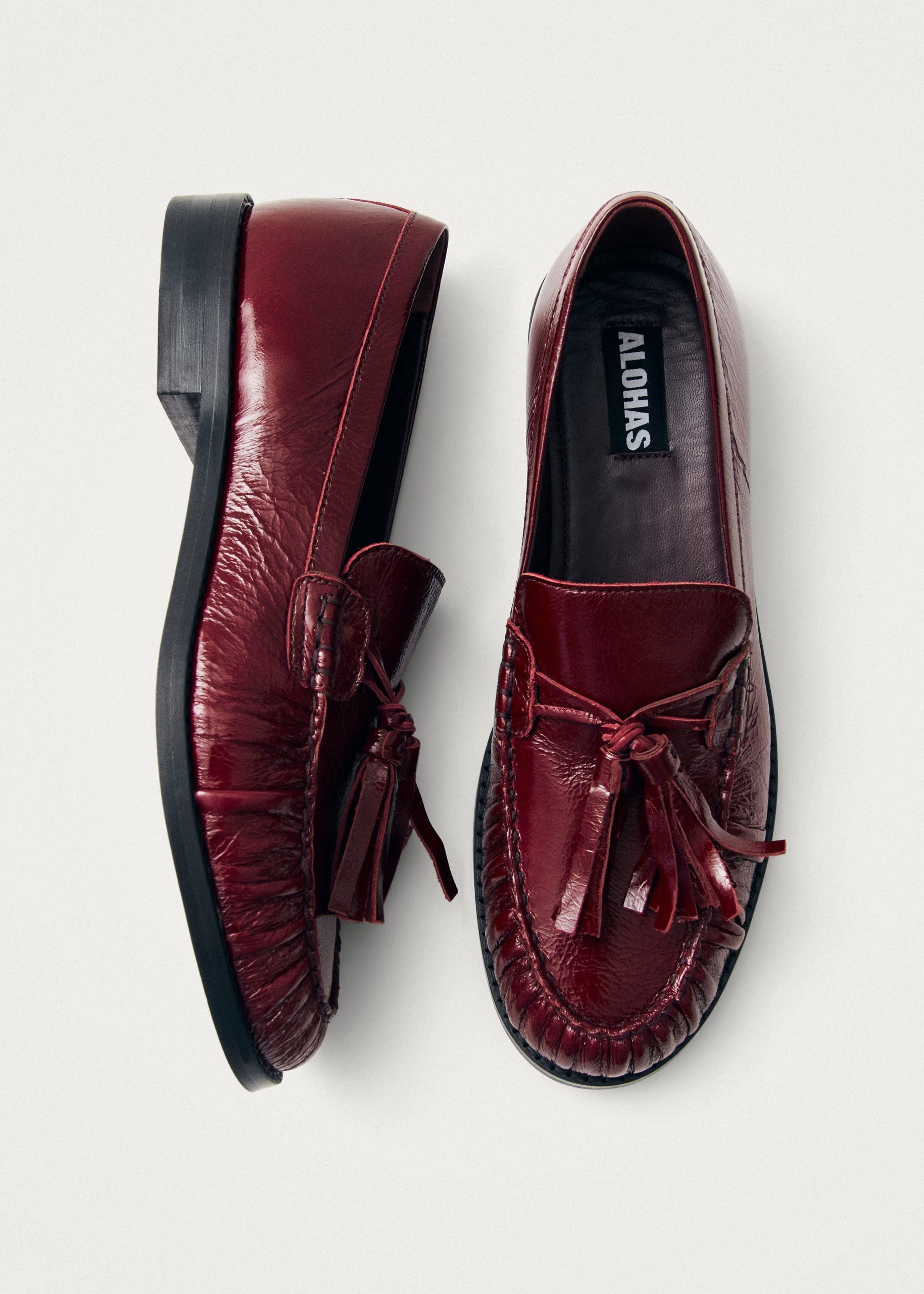 Marietta Burgundy Patent Leather Loafers - Image 7