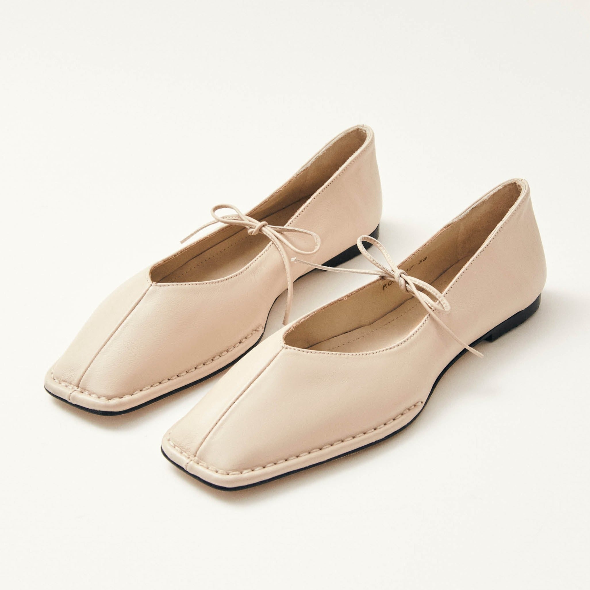 Sway Cream Leather Ballet Flats - Image 3