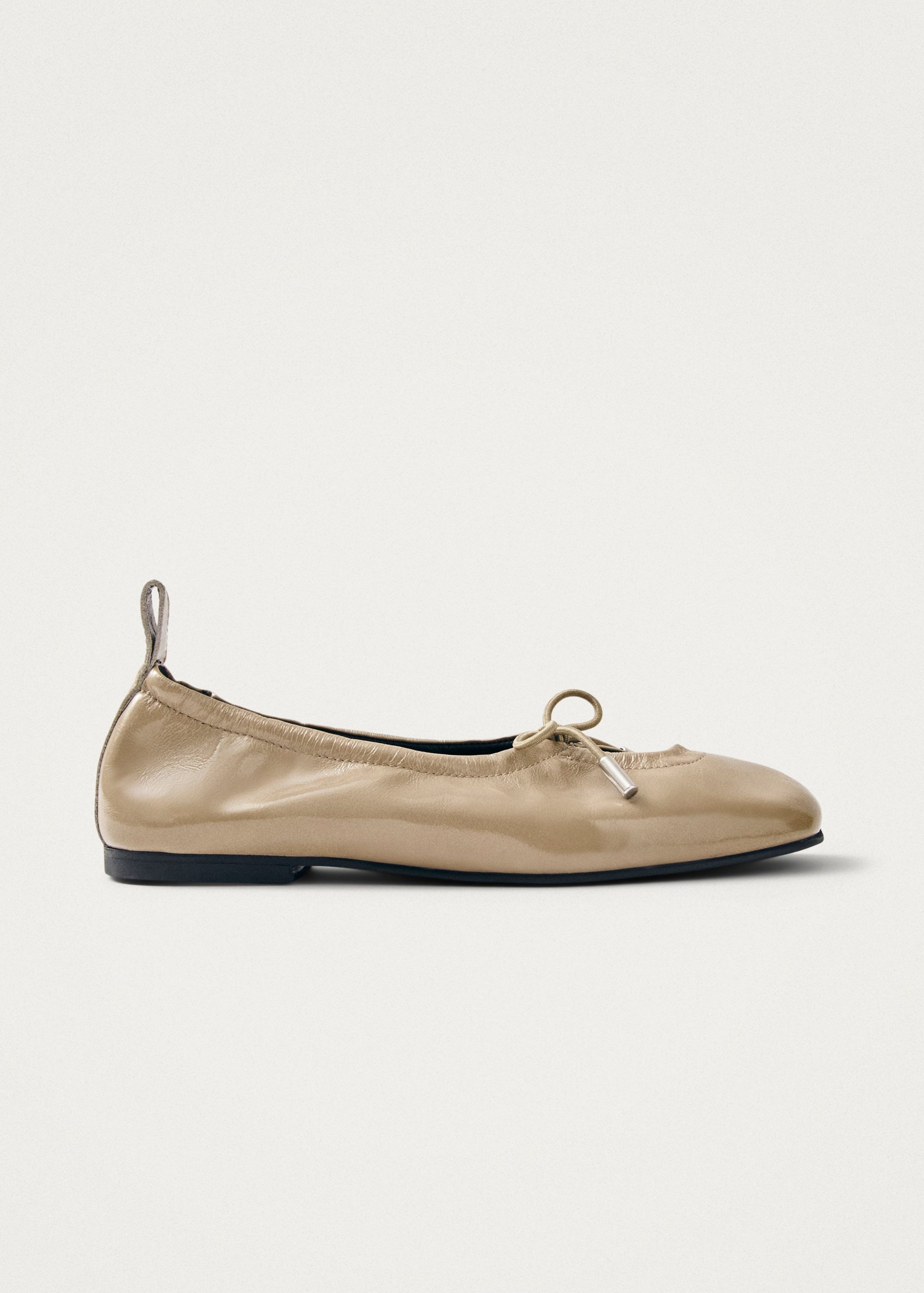 Rosalind Beige Patent Leather Ballet Flats - Image 4