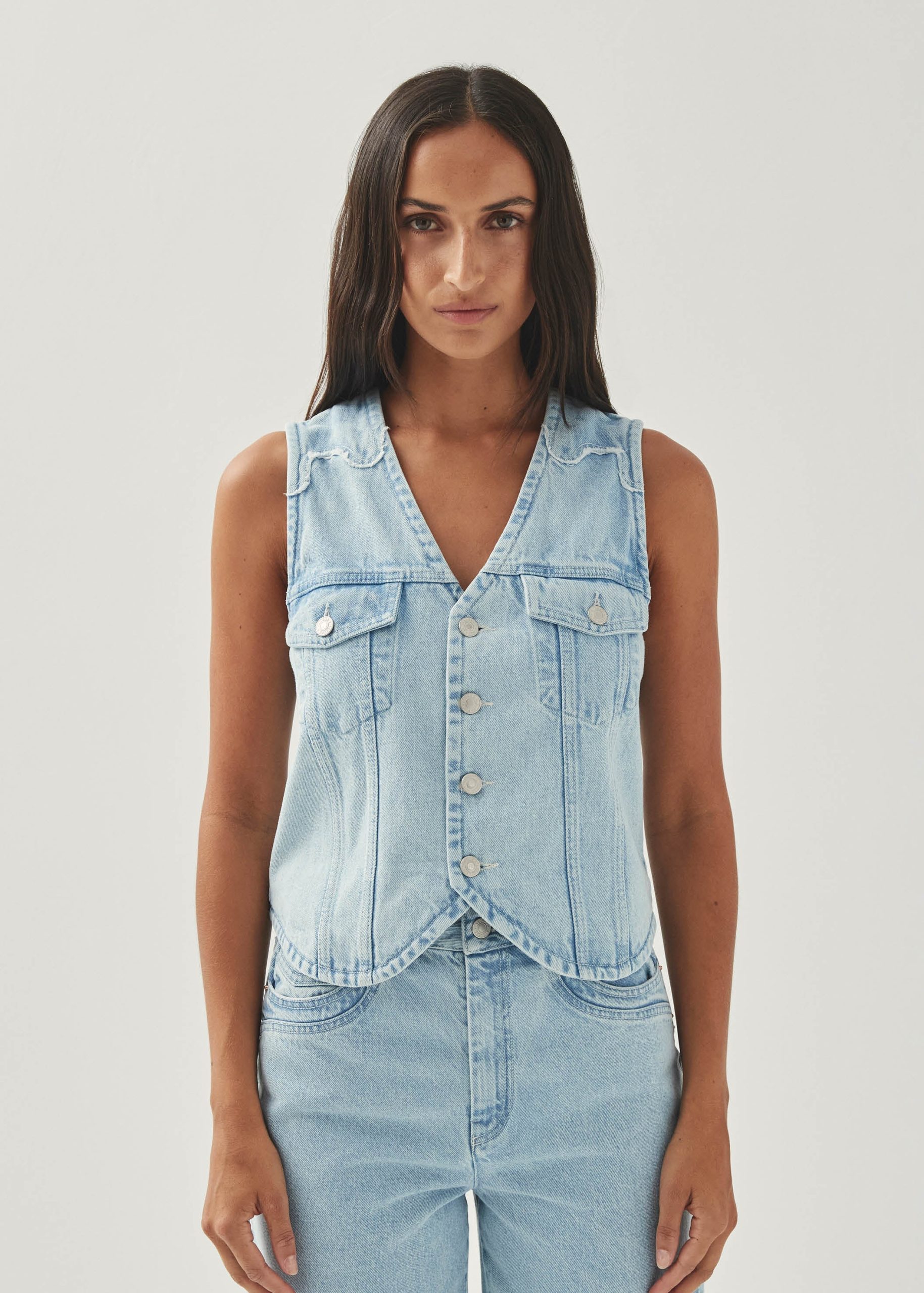 Manuela Light Blue Denim Vest - Image 4