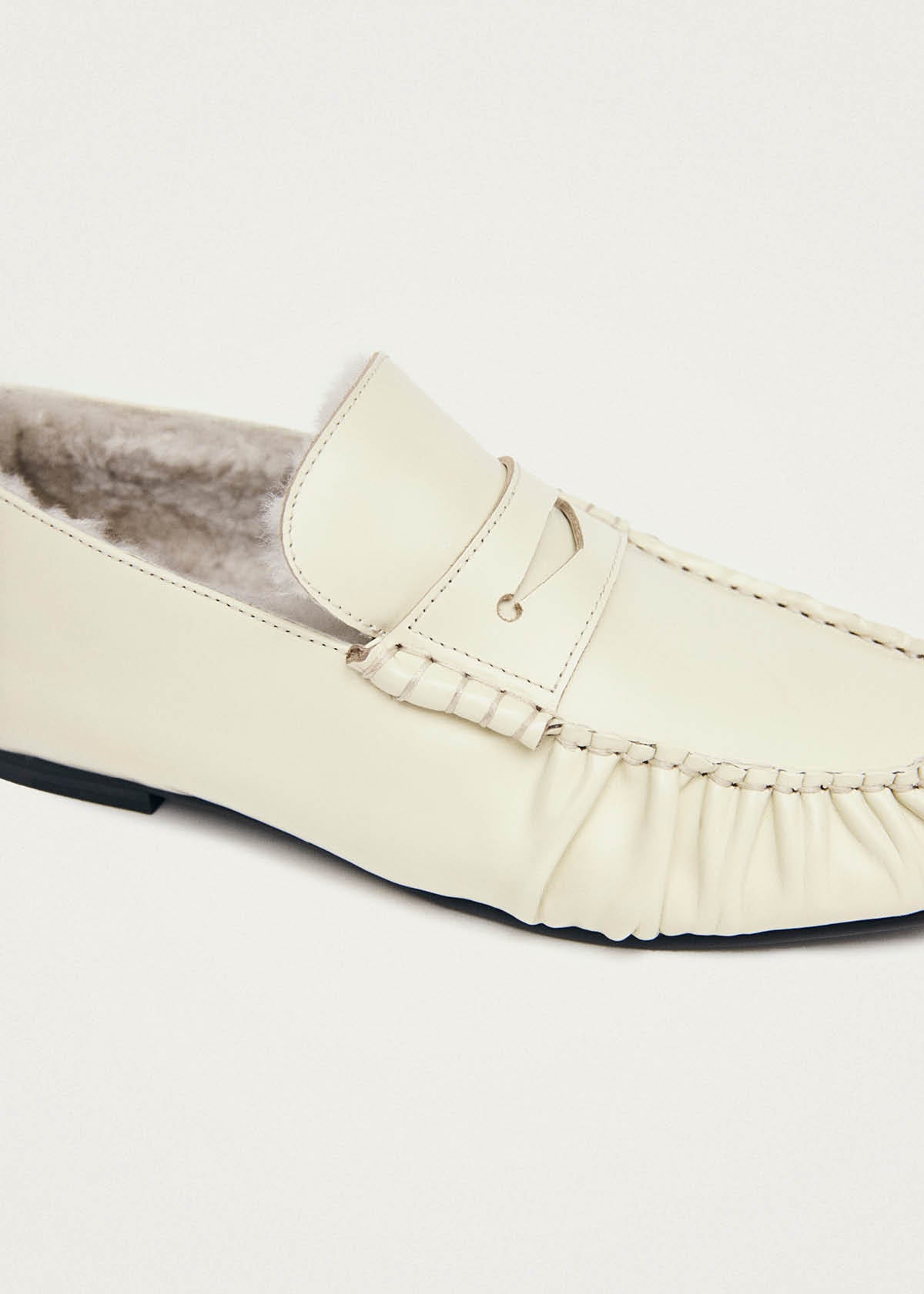 Aven Soft Cream Leather Loafers - Image 5