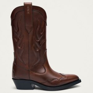 Calyx Brushed Brown Leather Boots