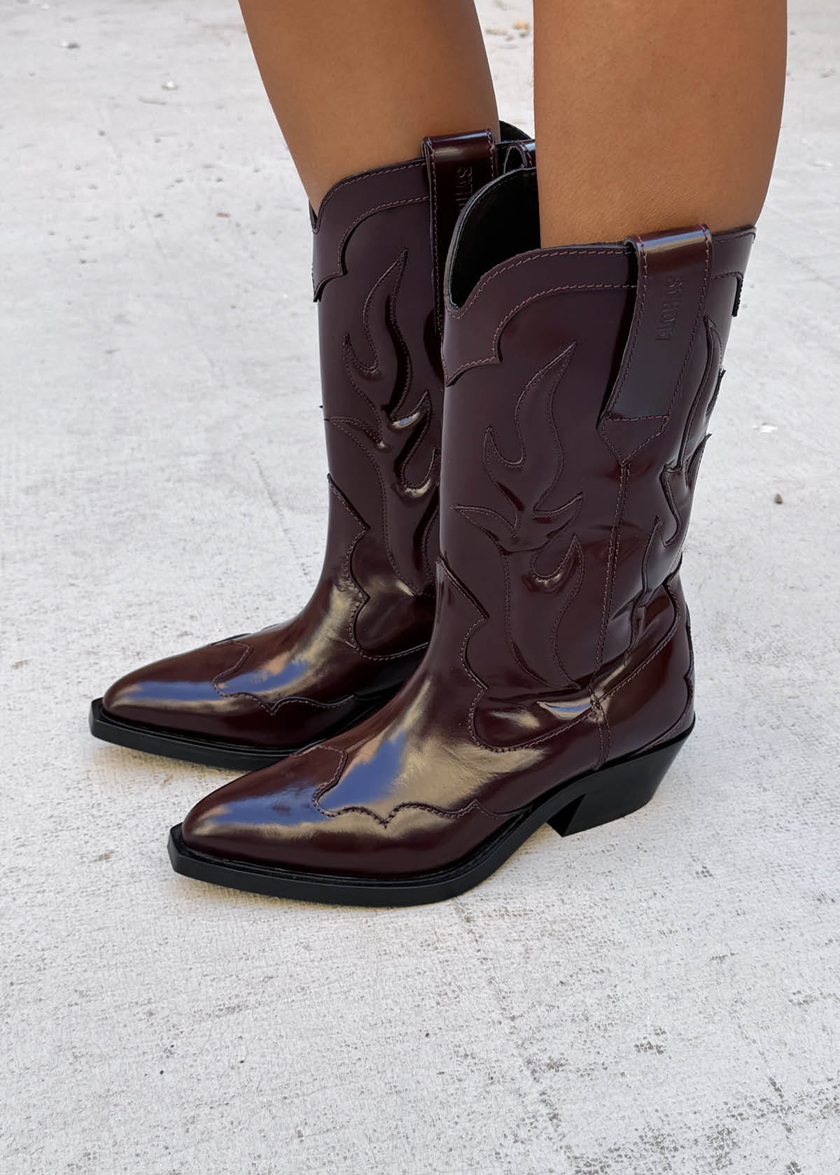 Calyx Burgundy Leather Boots - Image 2