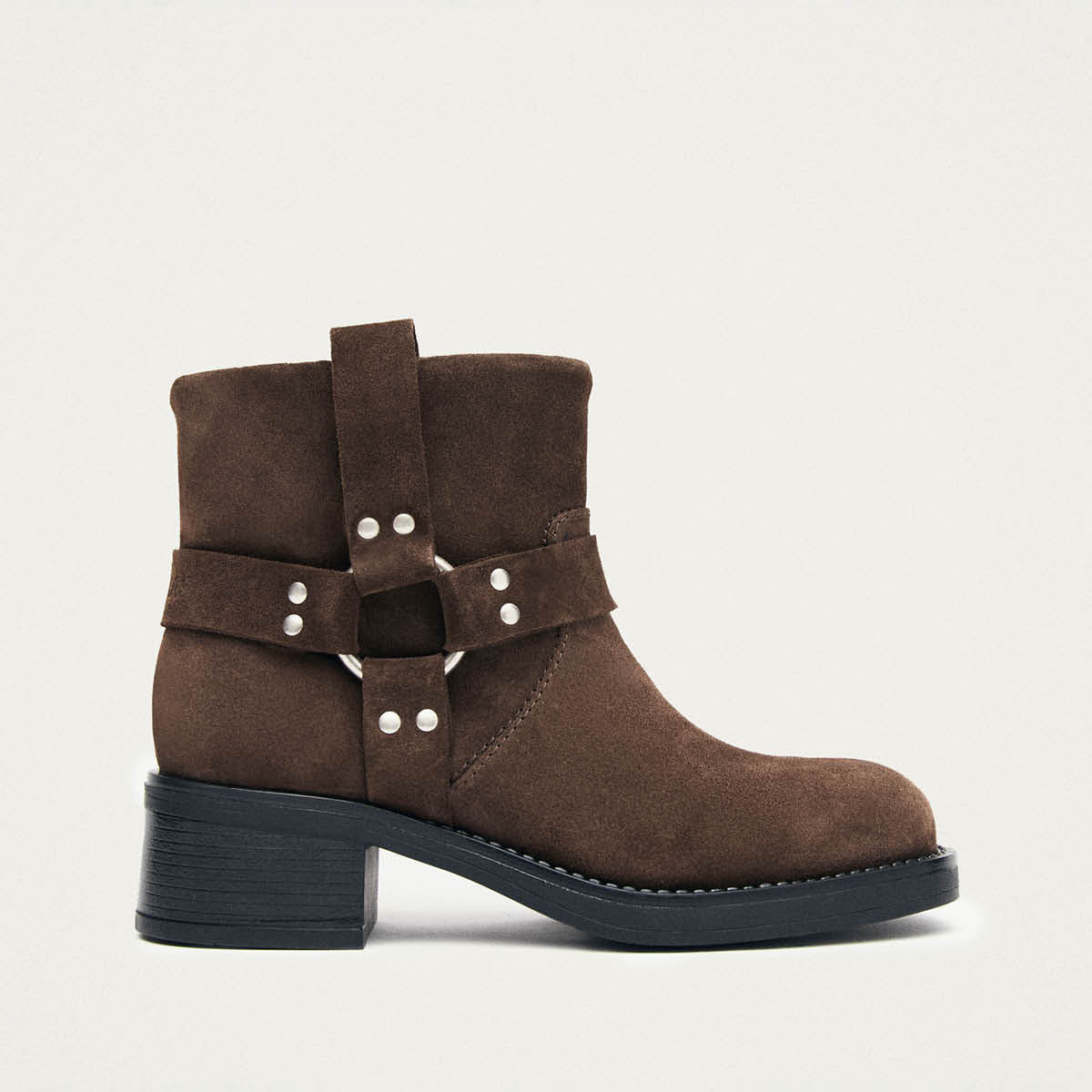 Evora Suede Brown Leather Ankle Boots - Image 3