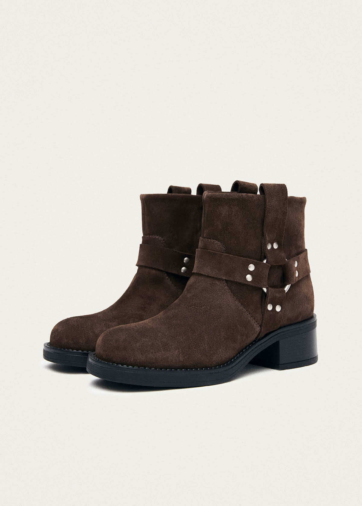 Evora Suede Brown Leather Ankle Boots - Image 2