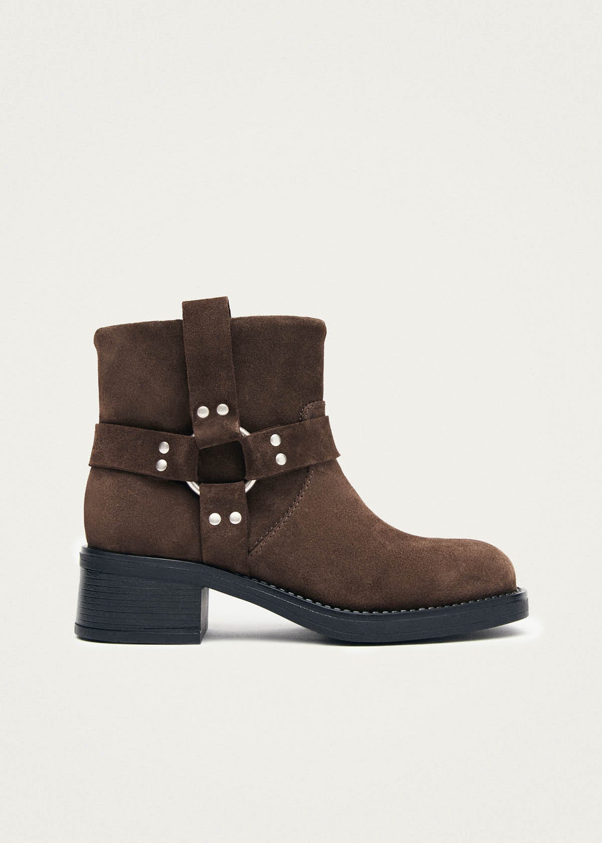 Evora Suede Brown Leather Ankle Boots