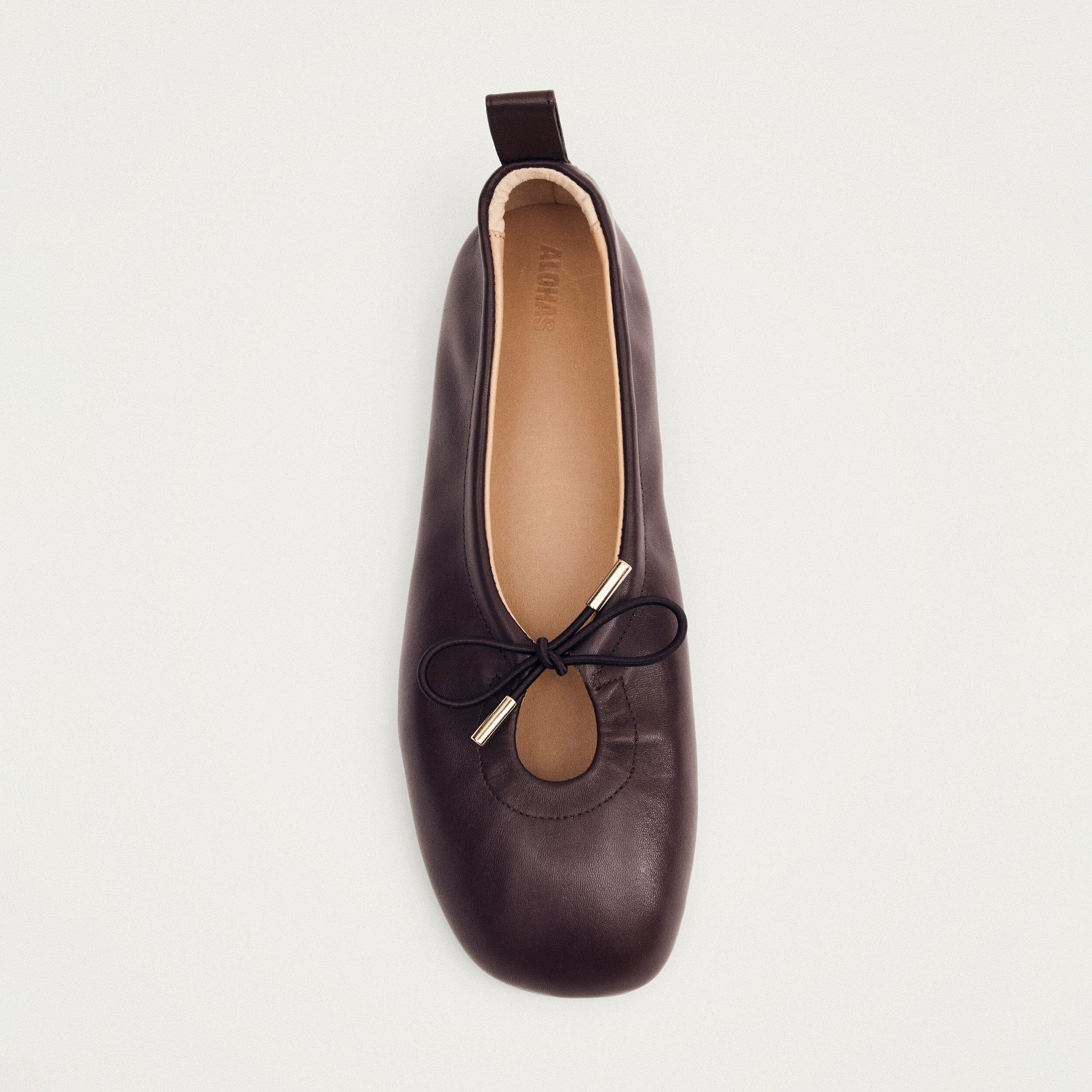 Rosalind Brown Leather Ballet Flats - Image 3