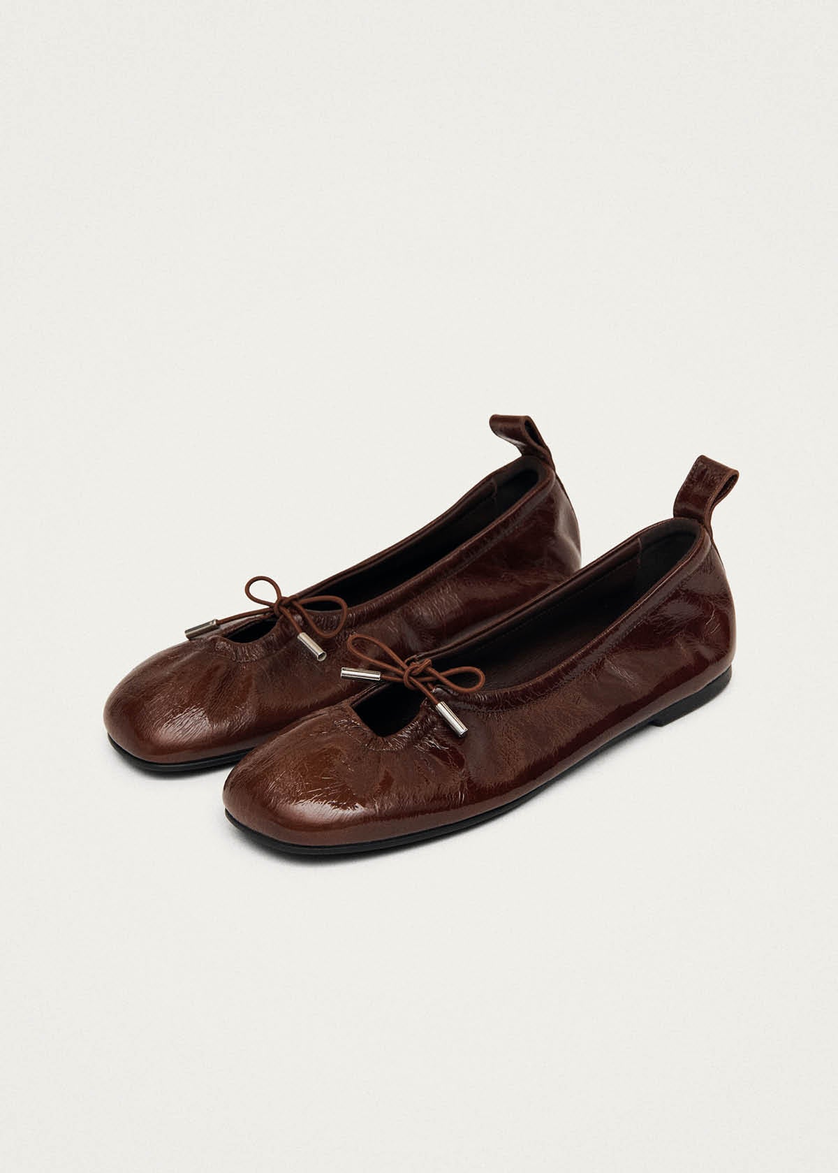 Rosalind Patent Brown Leather Ballet Flats - Image 5