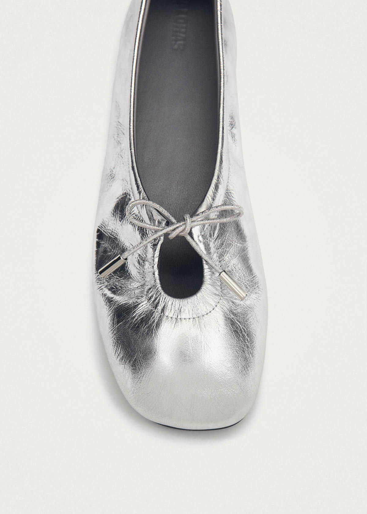 Rosalind Shimmer Silver Leather Ballet Flats - Image 6