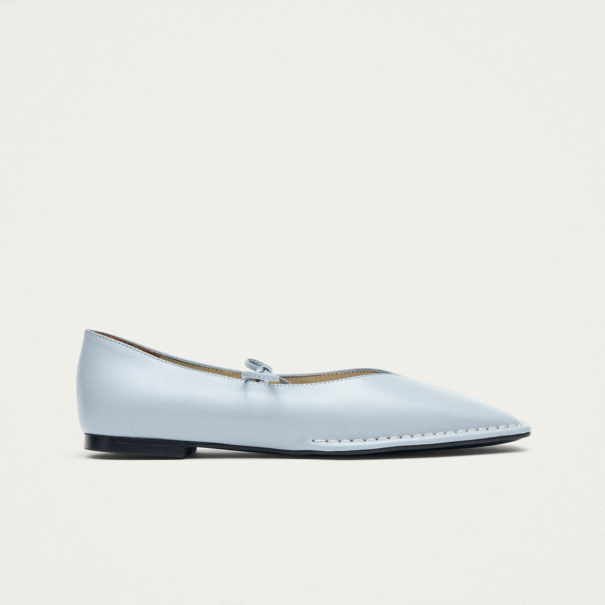Sway Blue Leather Ballet Flats - Image 3