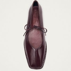 Sway Burgundy Leather Ballet Flats