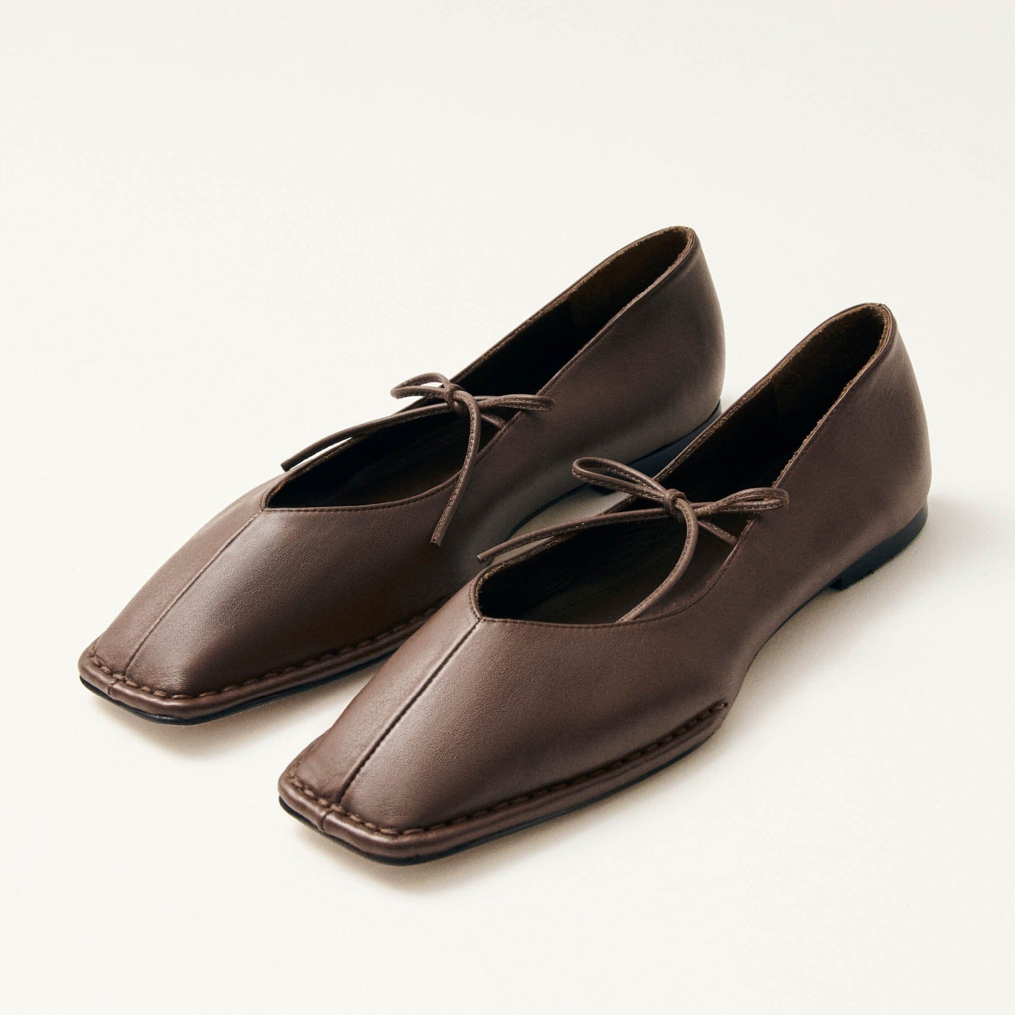 Sway Chestnut Brown Leather Ballet Flats - Image 3