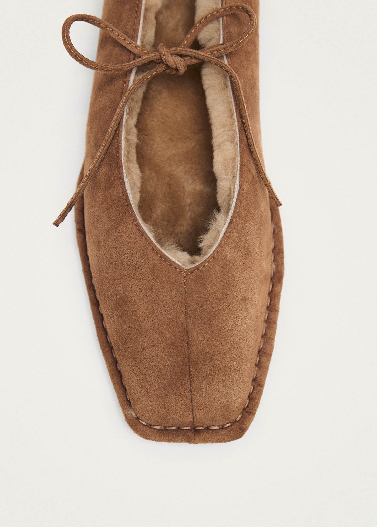 Sway Cozy Tan Leather Ballet Flats - Image 7