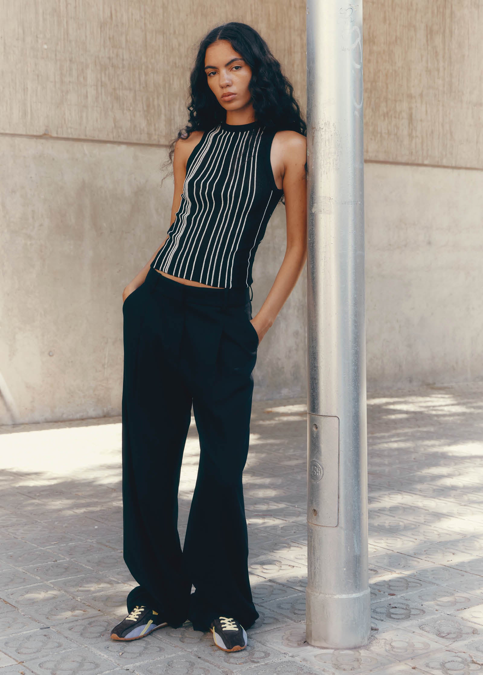 Tb.304 Nylon Brown Leather Sneakers - Image 2