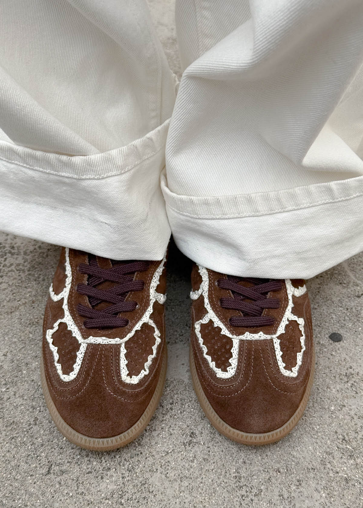 Tb.490 Crochet Chocolate Leather Sneakers - Image 2