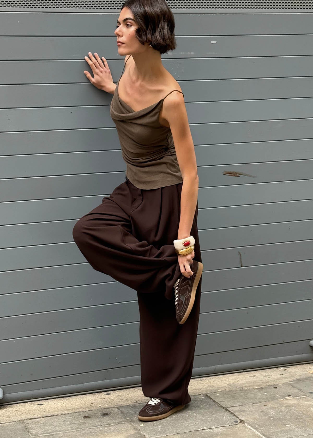 Tb.490 Rife Chocolate Cream Leather Sneakers - Image 2