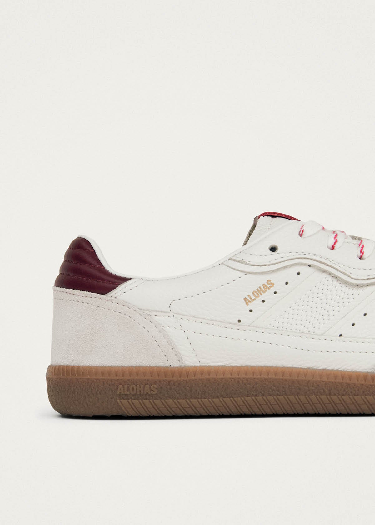 Tb.490 Rife Grain White Burgundy Leather Sneakers - Image 8