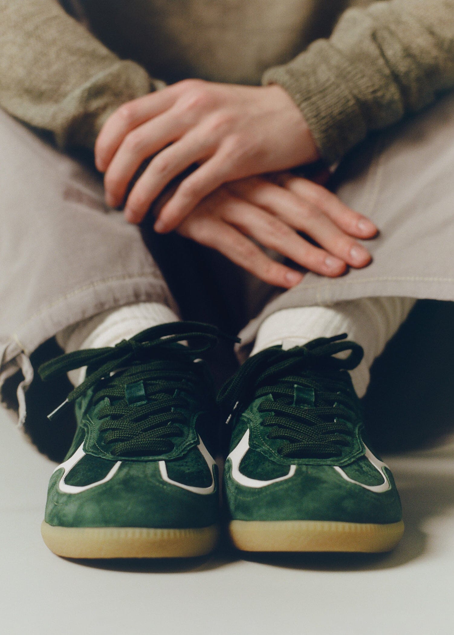 Tb.490 Rife Forest Green Leather Sneakers - Image 2