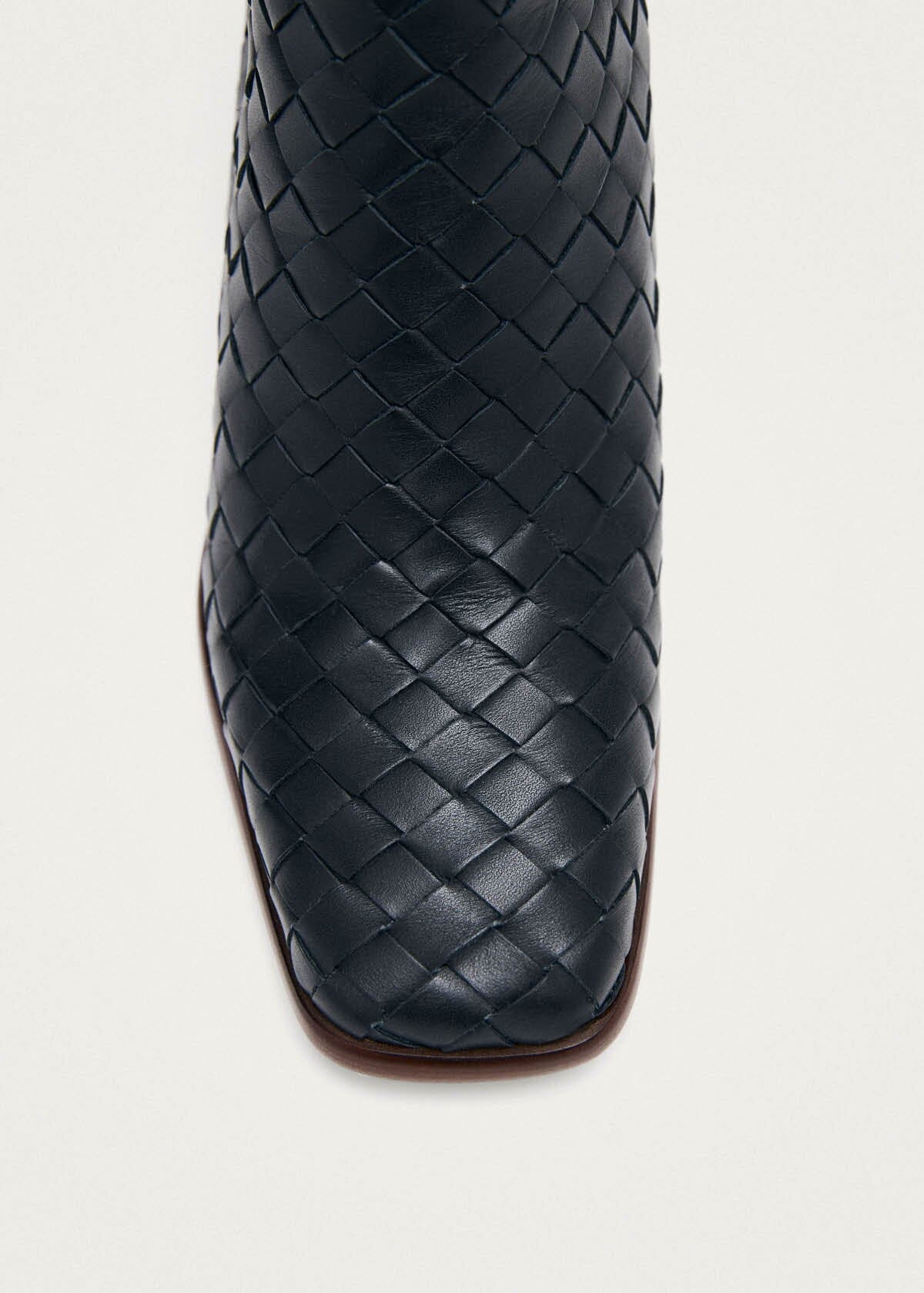 West Braided Black Leather Ankle Boots - Image 5