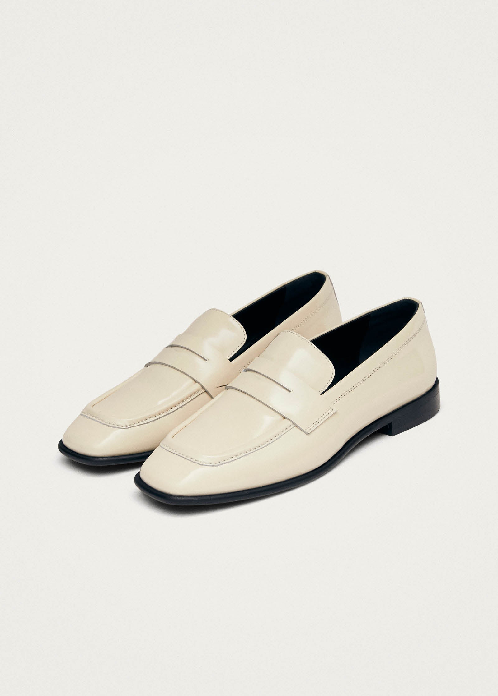 Zaha Cream Leather Loafers - Image 7