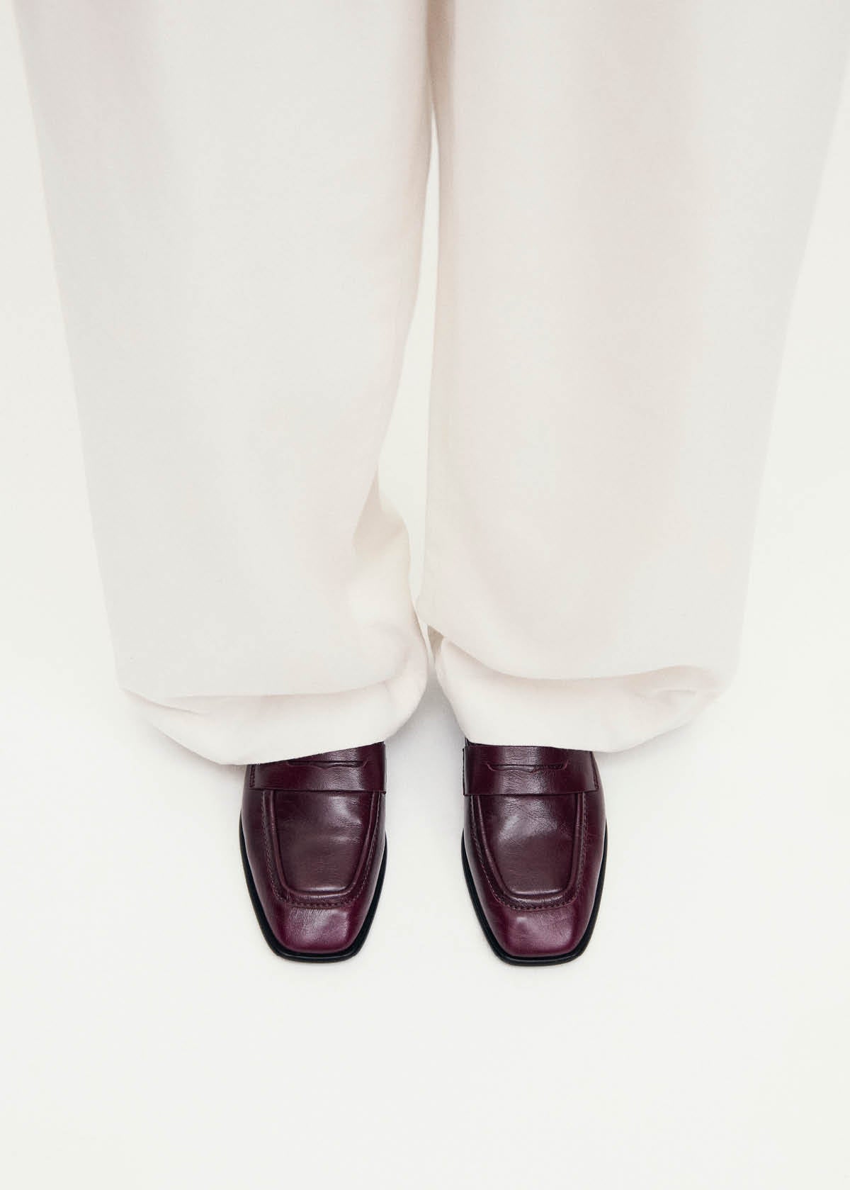 Zaha Rift Burgundy Leather Loafers - Image 2