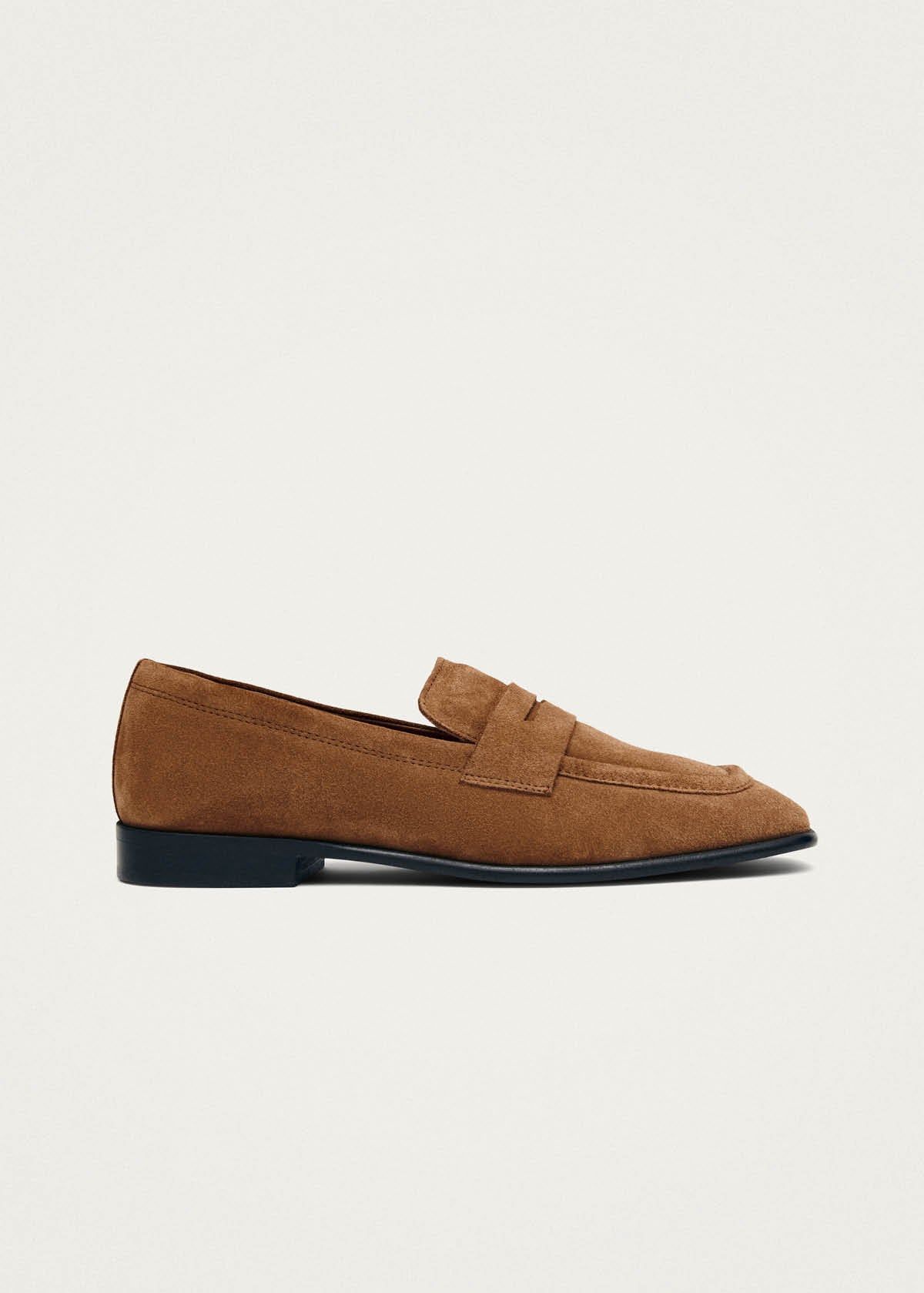 Zaha Suede Tan Leather Loafers